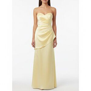 Taffeta Strapless Yellow Gown